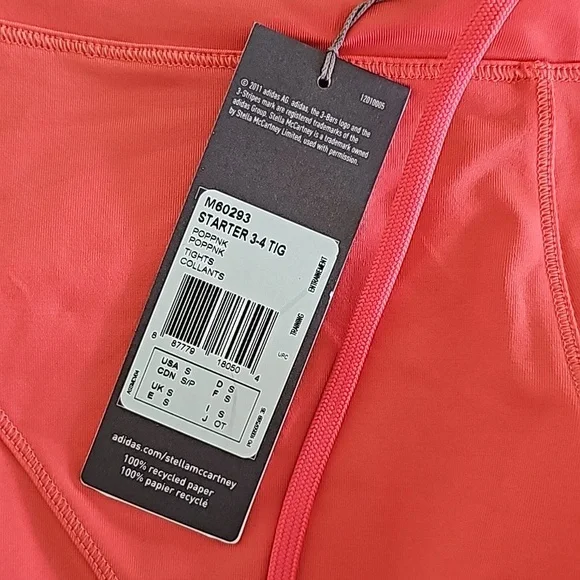 adidas by Stella McCartney Essentials 3/4 Starter Tights Capri Small NWT - Picture 3 of 12